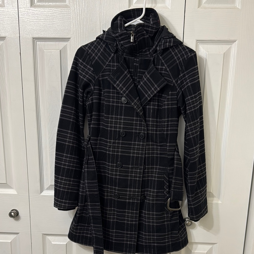 Columbia Black Plaid Coat